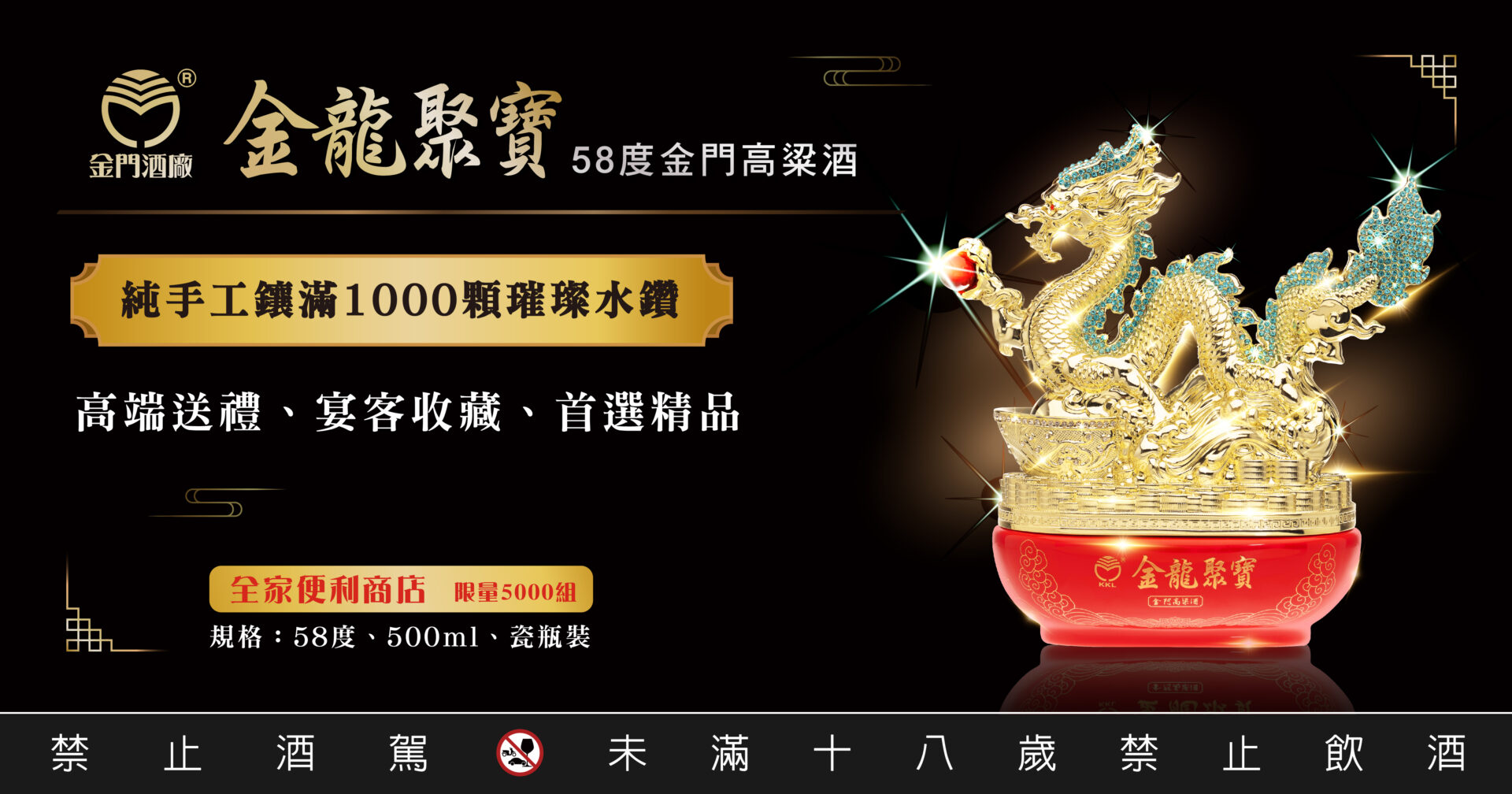 金龍聚寶58度金門高粱酒」震撼登場金龍盤聚財寶，財運滾滾來！ | 時尚